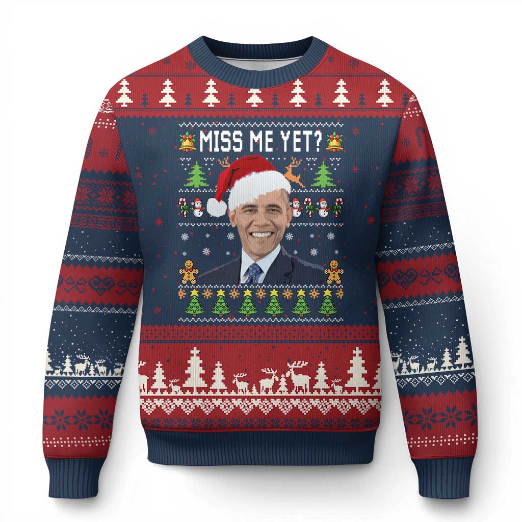 Funny Obama Ugly Xmas Ugly Christmas Sweater Miss Me Yet Pajamas Ugly TS10 Navy Red Print Your Wear