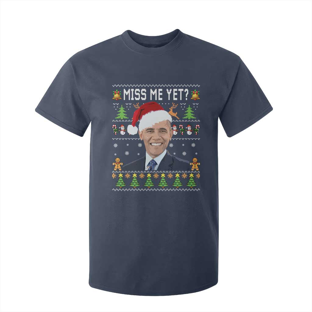 Funny Obama Ugly Xmas T Shirt For Kid Miss Me Yet Pajamas Ugly TS10 Navy Print Your Wear