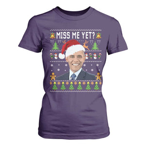Funny Obama Ugly Xmas T Shirt For Women Miss Me Yet Pajamas Ugly TS10 Purple Print Your Wear