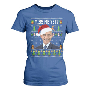 Funny Obama Ugly Xmas T Shirt For Women Miss Me Yet Pajamas Ugly TS10 Royal Blue Print Your Wear