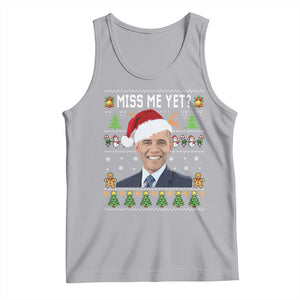 Funny Obama Ugly Xmas Tank Top Miss Me Yet Pajamas Ugly TS10 Athletic Heather Print Your Wear