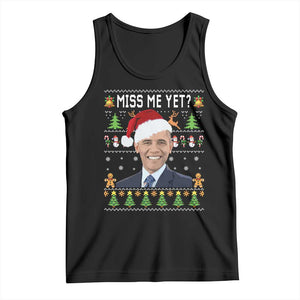Funny Obama Ugly Xmas Tank Top Miss Me Yet Pajamas Ugly TS10 Black Print Your Wear
