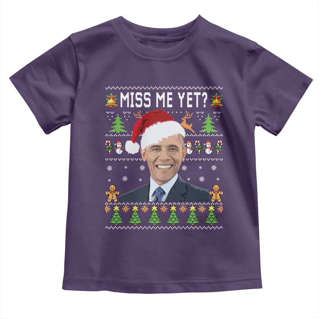 Funny Obama Ugly Xmas Toddler T Shirt Miss Me Yet Pajamas Ugly TS10 Purple Print Your Wear