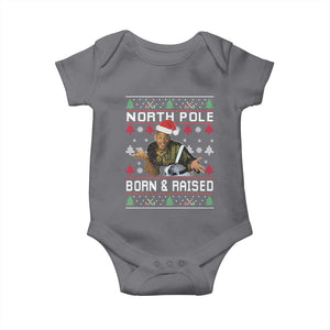Funny Ugly Christmas Baby Onesie Fresh North Pole Born and Raised Prince TS10 Charcoal Print Your Wear