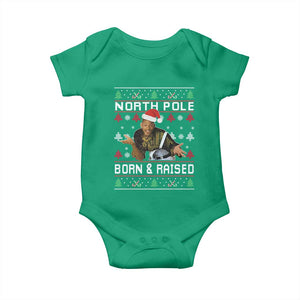 Funny Ugly Christmas Baby Onesie Fresh North Pole Born and Raised Prince TS10 Irish Green Print Your Wear