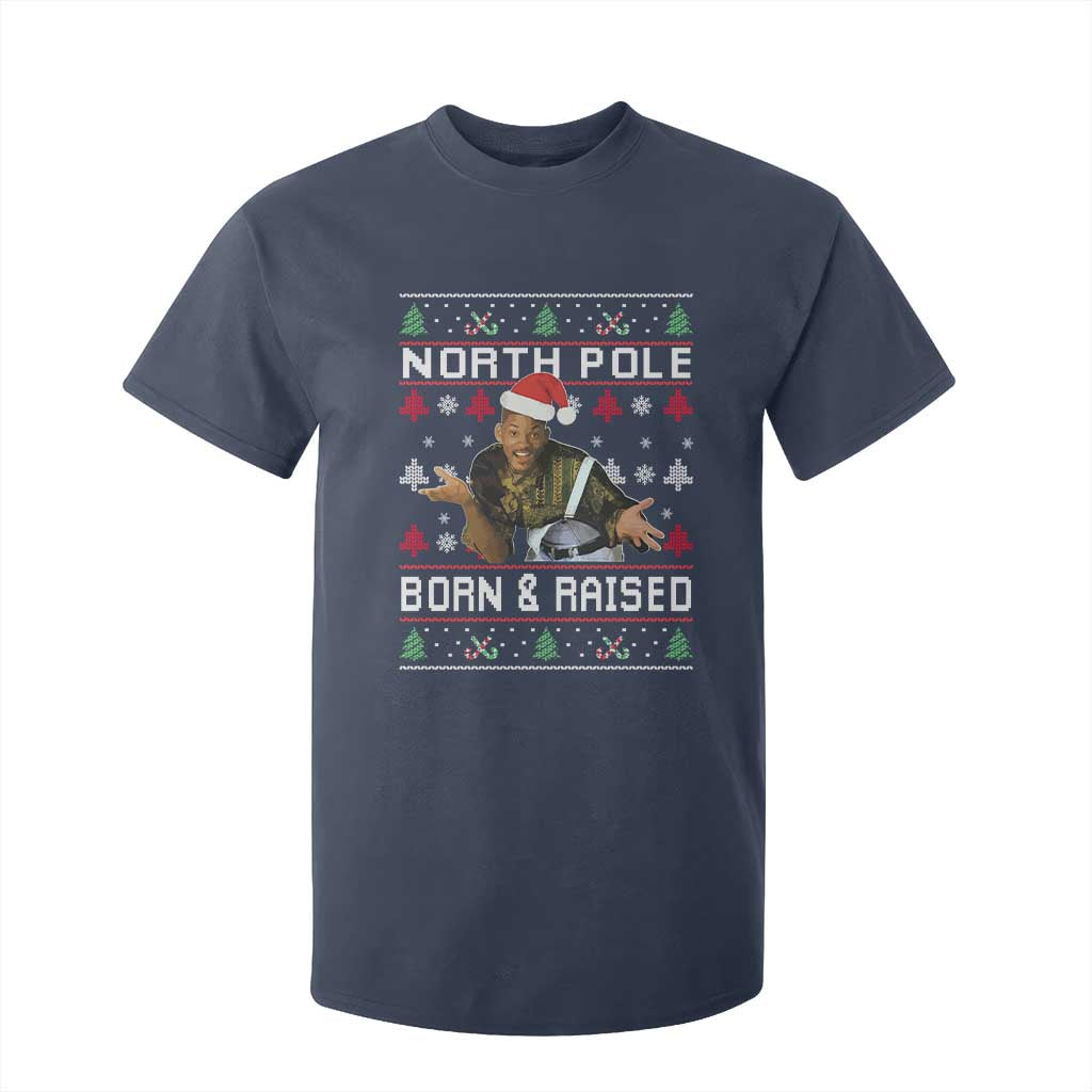 Funny Ugly Christmas T Shirt For Kid Fresh North Pole Born and Raised Prince TS10 Navy Print Your Wear