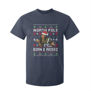 Funny Ugly Christmas T Shirt For Kid Fresh North Pole Born and Raised Prince TS10 Navy Print Your Wear