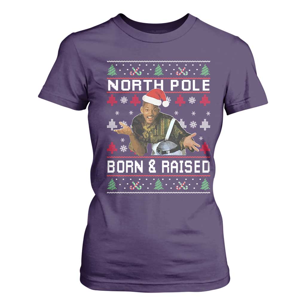 Funny Ugly Christmas T Shirt For Women Fresh North Pole Born and Raised Prince TS10 Purple Print Your Wear