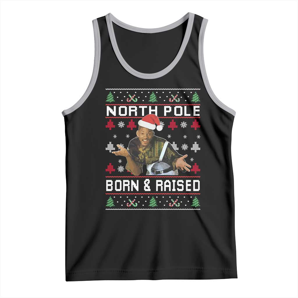 Funny Ugly Christmas Tank Top Fresh North Pole Born and Raised Prince TS10 Black Athletic Heather Print Your Wear