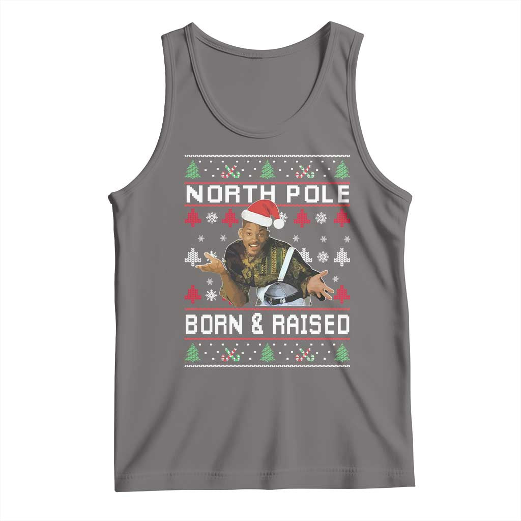 Funny Ugly Christmas Tank Top Fresh North Pole Born and Raised Prince TS10 Deep Heather Print Your Wear