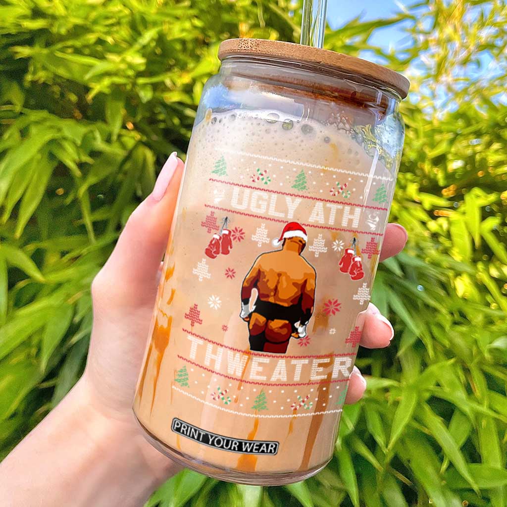 Funny Christmas Glass Can Merry Chrithmith Ugly Ath Thweater Tyson TS10 Black Print Your Wear