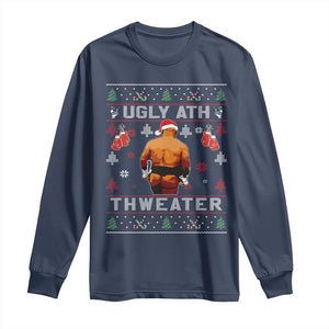 Funny Christmas Long Sleeve Shirt Merry Chrithmith Ugly Ath Thweater Tyson TS10 Navy Print Your Wear