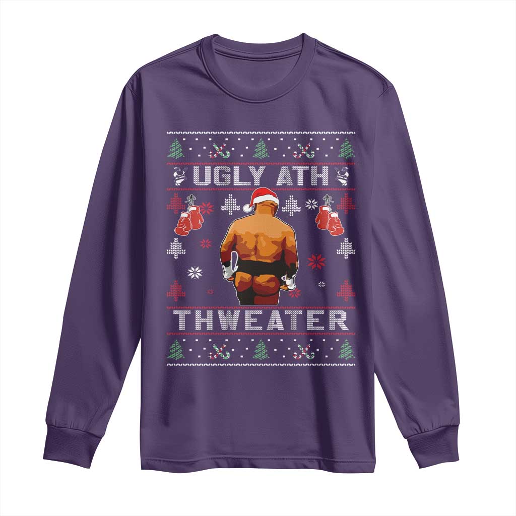 Funny Christmas Long Sleeve Shirt Merry Chrithmith Ugly Ath Thweater Tyson TS10 Purple Print Your Wear