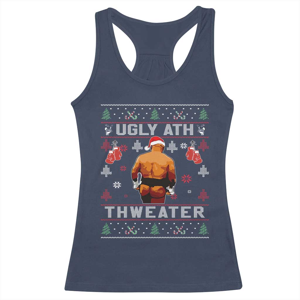 Funny Christmas Racerback Tank Top Merry Chrithmith Ugly Ath Thweater Tyson TS10 Navy Print Your Wear