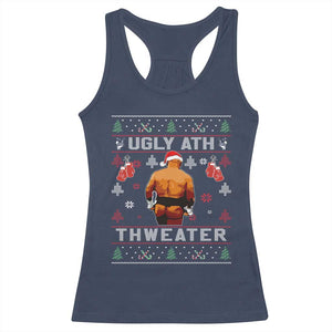 Funny Christmas Racerback Tank Top Merry Chrithmith Ugly Ath Thweater Tyson TS10 Navy Print Your Wear
