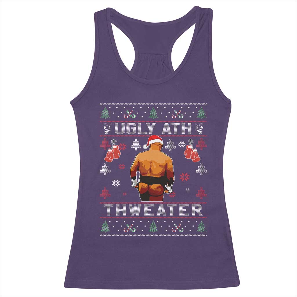 Funny Christmas Racerback Tank Top Merry Chrithmith Ugly Ath Thweater Tyson TS10 Purple Print Your Wear