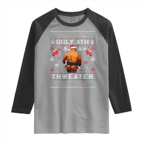 Funny Christmas Raglan Shirt Merry Chrithmith Ugly Ath Thweater Tyson TS10 Sport Gray Black Print Your Wear