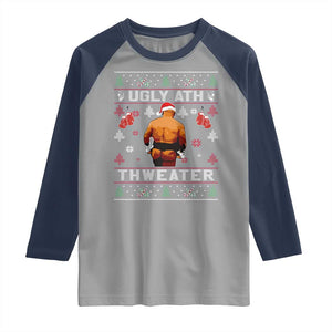 Funny Christmas Raglan Shirt Merry Chrithmith Ugly Ath Thweater Tyson TS10 Sport Gray Navy Print Your Wear