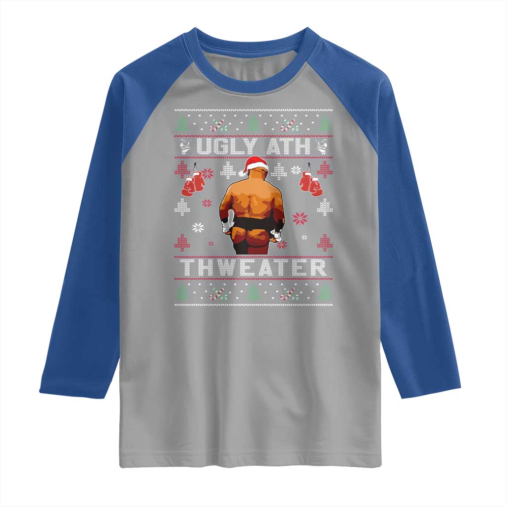 Funny Christmas Raglan Shirt Merry Chrithmith Ugly Ath Thweater Tyson TS10 Sport Gray Royal Print Your Wear