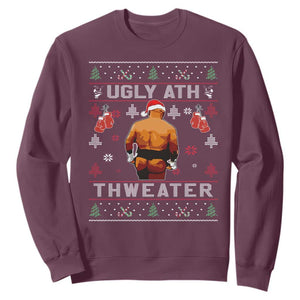 Funny Christmas Sweatshirt Merry Chrithmith Ugly Ath Thweater Tyson TS10 Maroon Print Your Wear