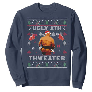 Funny Christmas Sweatshirt Merry Chrithmith Ugly Ath Thweater Tyson TS10 Navy Print Your Wear