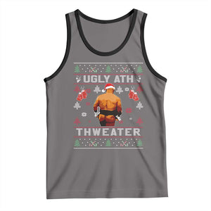 Funny Christmas Tank Top Merry Chrithmith Ugly Ath Thweater Tyson TS10 Deep Heather Black Print Your Wear
