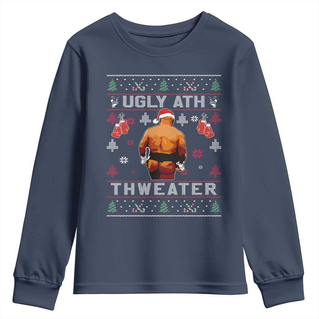 Funny Christmas Youth Sweatshirt Merry Chrithmith Ugly Ath Thweater Tyson TS10 Navy Print Your Wear