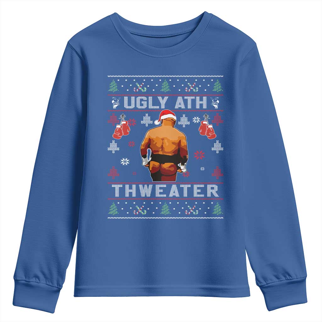 Funny Christmas Youth Sweatshirt Merry Chrithmith Ugly Ath Thweater Tyson TS10 Royal Blue Print Your Wear