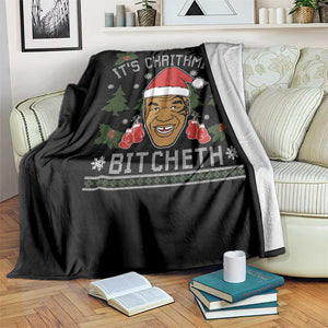 Funny Christmas Throw Blanket Merry Chrithmith Ath Thweater Tyson Professional Boxer Ugly Xmas TS10 Print Your Wear