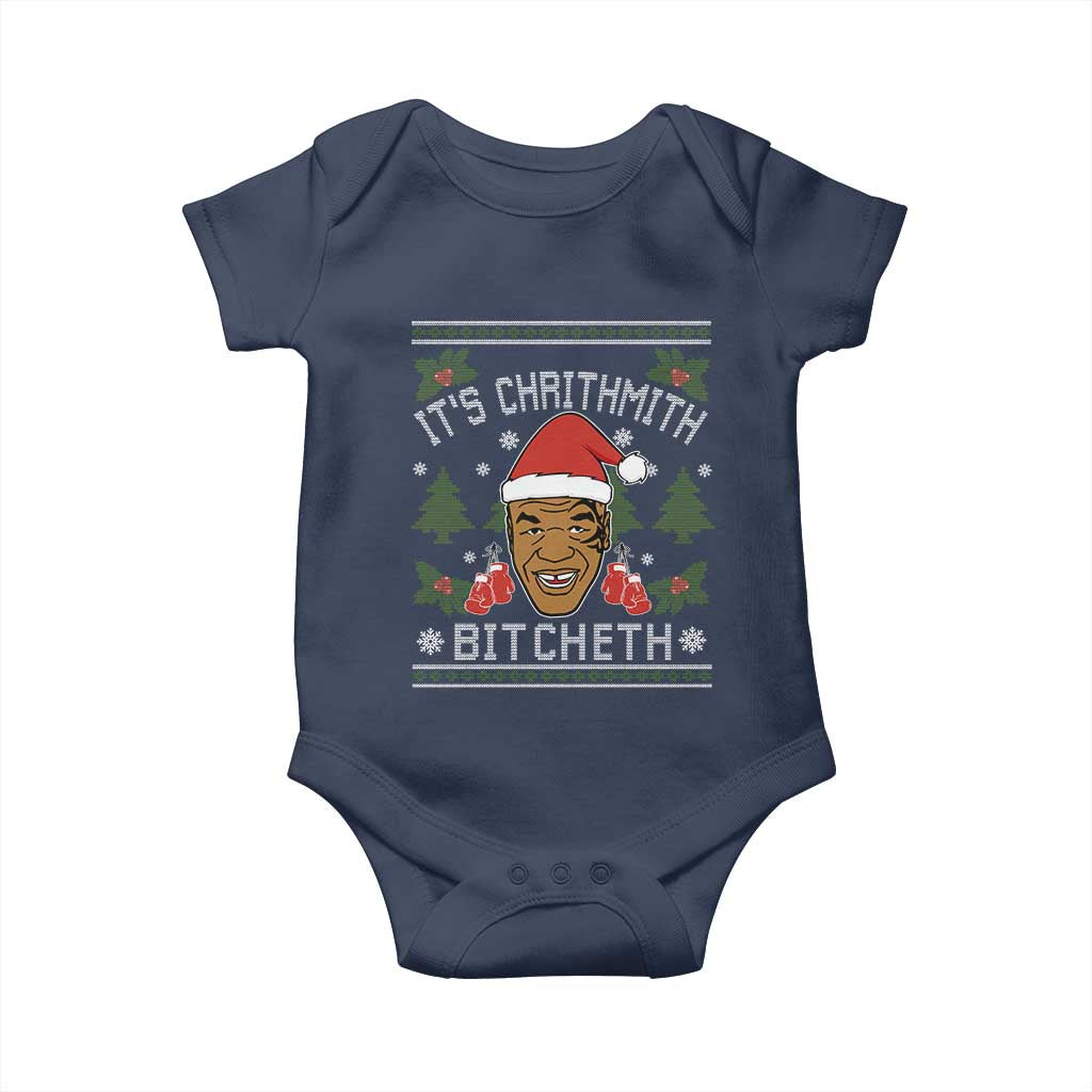 Funny Christmas Baby Onesie Merry Chrithmith Ath Thweater Tyson Professional Boxer Ugly Xmas TS10 Navy Print Your Wear