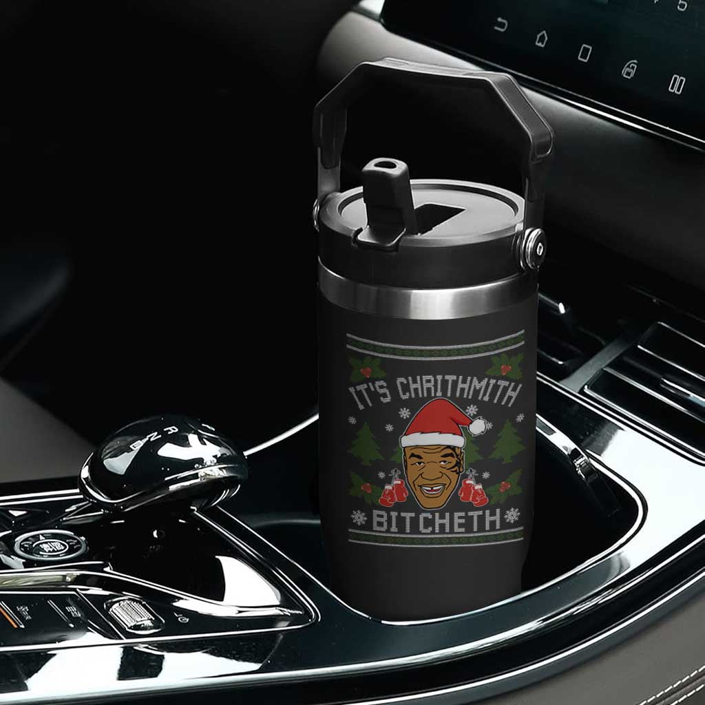 Funny Christmas Flip Straw Tumbler Merry Chrithmith Ath Thweater Tyson Professional Boxer Ugly Xmas TS10 Print Your Wear
