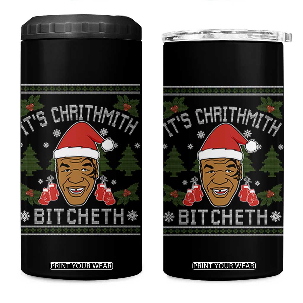 Funny Christmas 4 in 1 Can Cooler Tumbler Merry Chrithmith Ath Thweater Tyson Professional Boxer Ugly Xmas TS10 One Size: 16 oz Black Print Your Wear