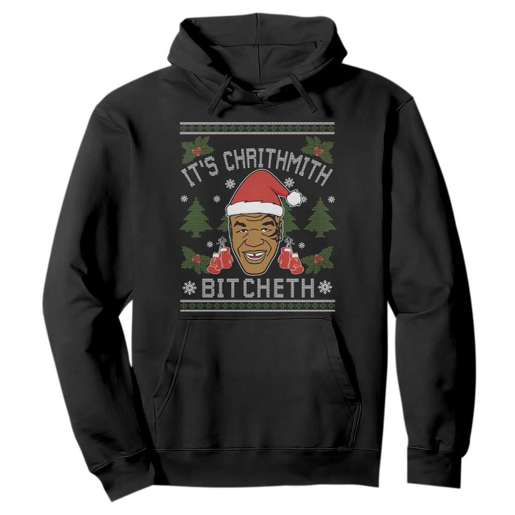 Funny Christmas Hoodie Merry Chrithmith Ath Thweater Tyson Professional Boxer Ugly Xmas TS10 Black Print Your Wear