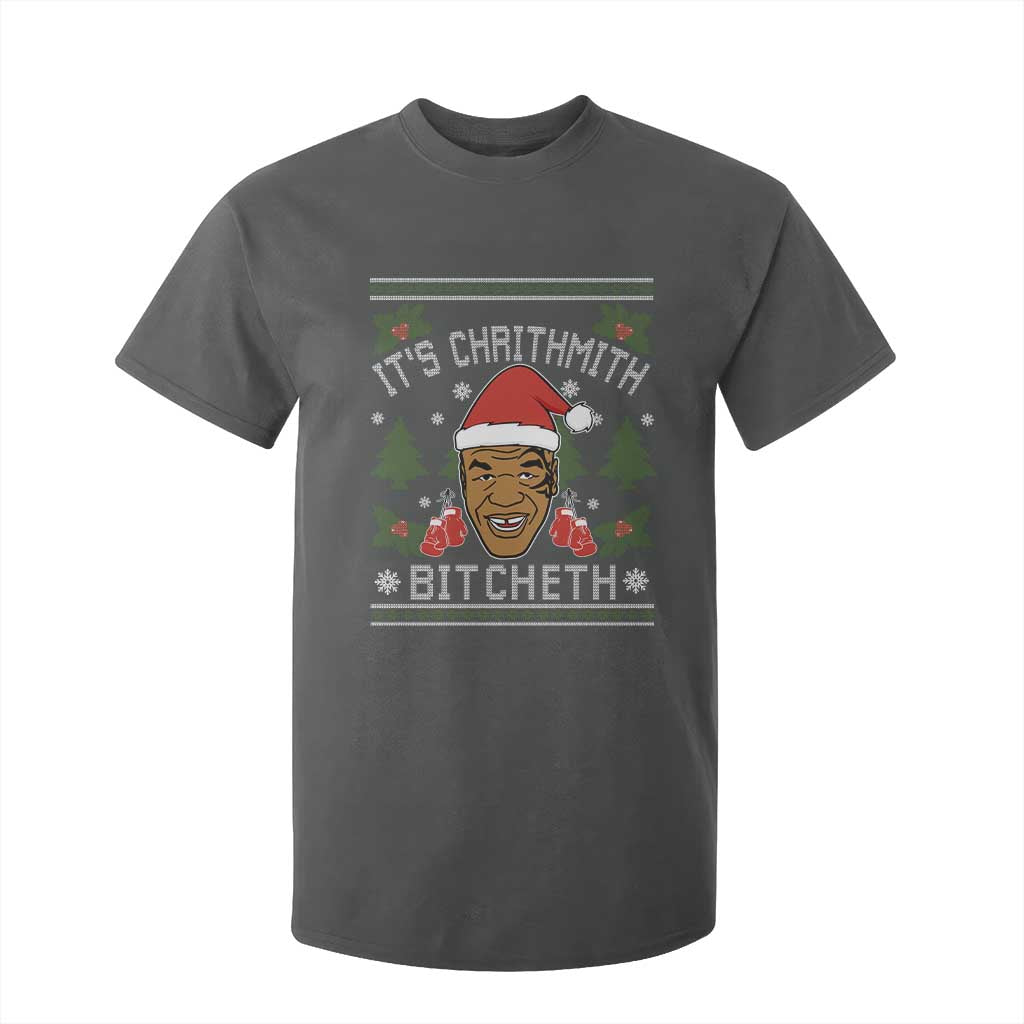 Funny Christmas T Shirt For Kid Merry Chrithmith Ath Thweater Tyson Professional Boxer Ugly Xmas TS10 Dark Heather Print Your Wear