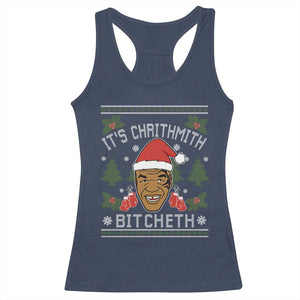 Funny Christmas Racerback Tank Top Merry Chrithmith Ath Thweater Tyson Professional Boxer Ugly Xmas TS10 Navy Print Your Wear