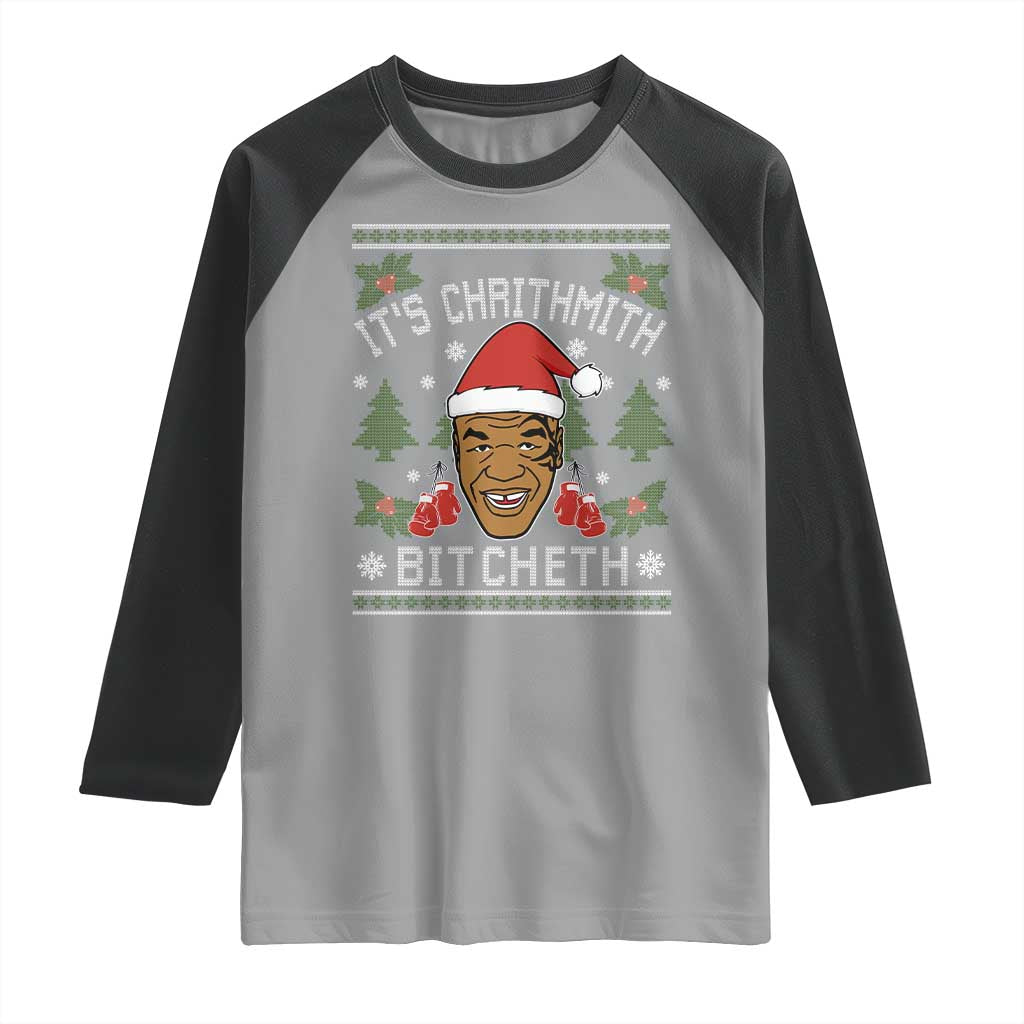 Funny Christmas Raglan Shirt Merry Chrithmith Ath Thweater Tyson Professional Boxer Ugly Xmas TS10 Sport Gray Black Print Your Wear