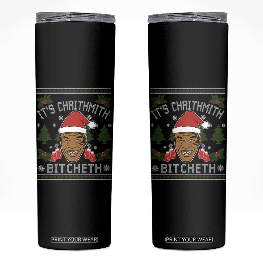 Funny Christmas Skinny Tumbler Merry Chrithmith Ath Thweater Tyson Professional Boxer Ugly Xmas TS10 Black Print Your Wear