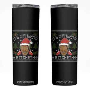 Funny Christmas Skinny Tumbler Merry Chrithmith Ath Thweater Tyson Professional Boxer Ugly Xmas TS10 Black Print Your Wear