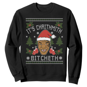 Funny Christmas Sweatshirt Merry Chrithmith Ath Thweater Tyson Professional Boxer Ugly Xmas TS10 Black Print Your Wear