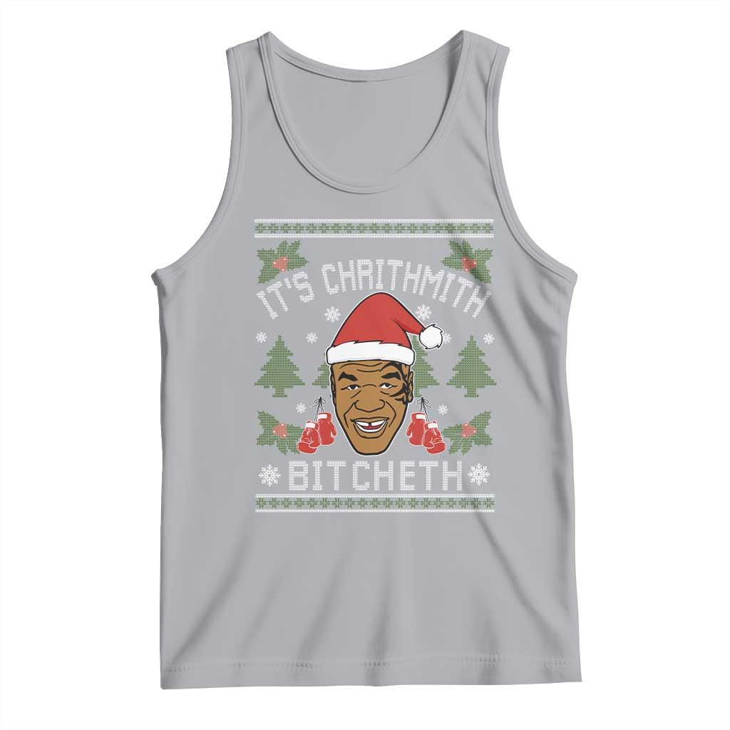 Funny Christmas Tank Top Merry Chrithmith Ath Thweater Tyson Professional Boxer Ugly Xmas TS10 Athletic Heather Print Your Wear
