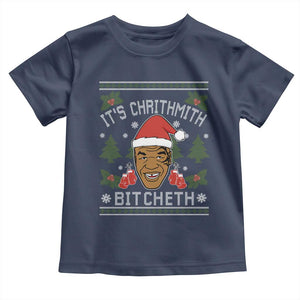 Funny Christmas Toddler T Shirt Merry Chrithmith Ath Thweater Tyson Professional Boxer Ugly Xmas TS10 Navy Print Your Wear