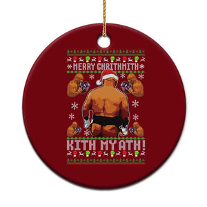 Merry Chrithmith Kith My Ath Funny Ugly Christmas Ceramic Ornament TS10 1pc Red Print Your Wear
