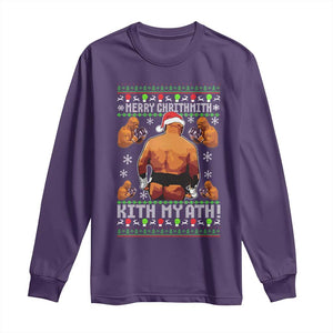 Merry Chrithmith Kith My Ath Funny Ugly Christmas Long Sleeve Shirt TS10 Purple Print Your Wear