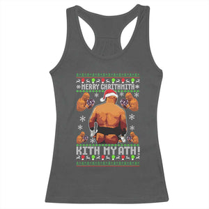 Merry Chrithmith Kith My Ath Funny Ugly Christmas Racerback Tank Top TS10 Dark Heather Print Your Wear