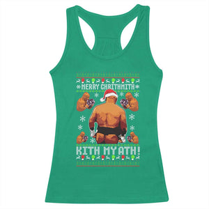 Merry Chrithmith Kith My Ath Funny Ugly Christmas Racerback Tank Top TS10 Irish Green Print Your Wear
