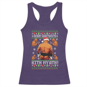 Merry Chrithmith Kith My Ath Funny Ugly Christmas Racerback Tank Top TS10 Purple Print Your Wear
