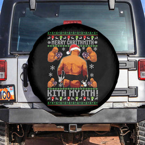 Merry Chrithmith Kith My Ath Funny Ugly Christmas Spare Tire Cover TS10 No hole Black Print Your Wear