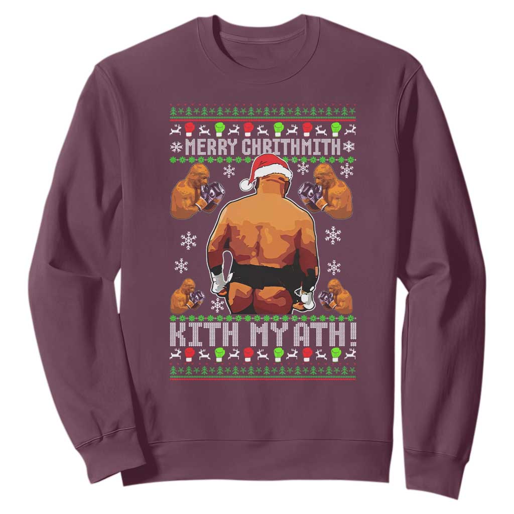 Merry Chrithmith Kith My Ath Funny Ugly Christmas Sweatshirt TS10 Maroon Print Your Wear