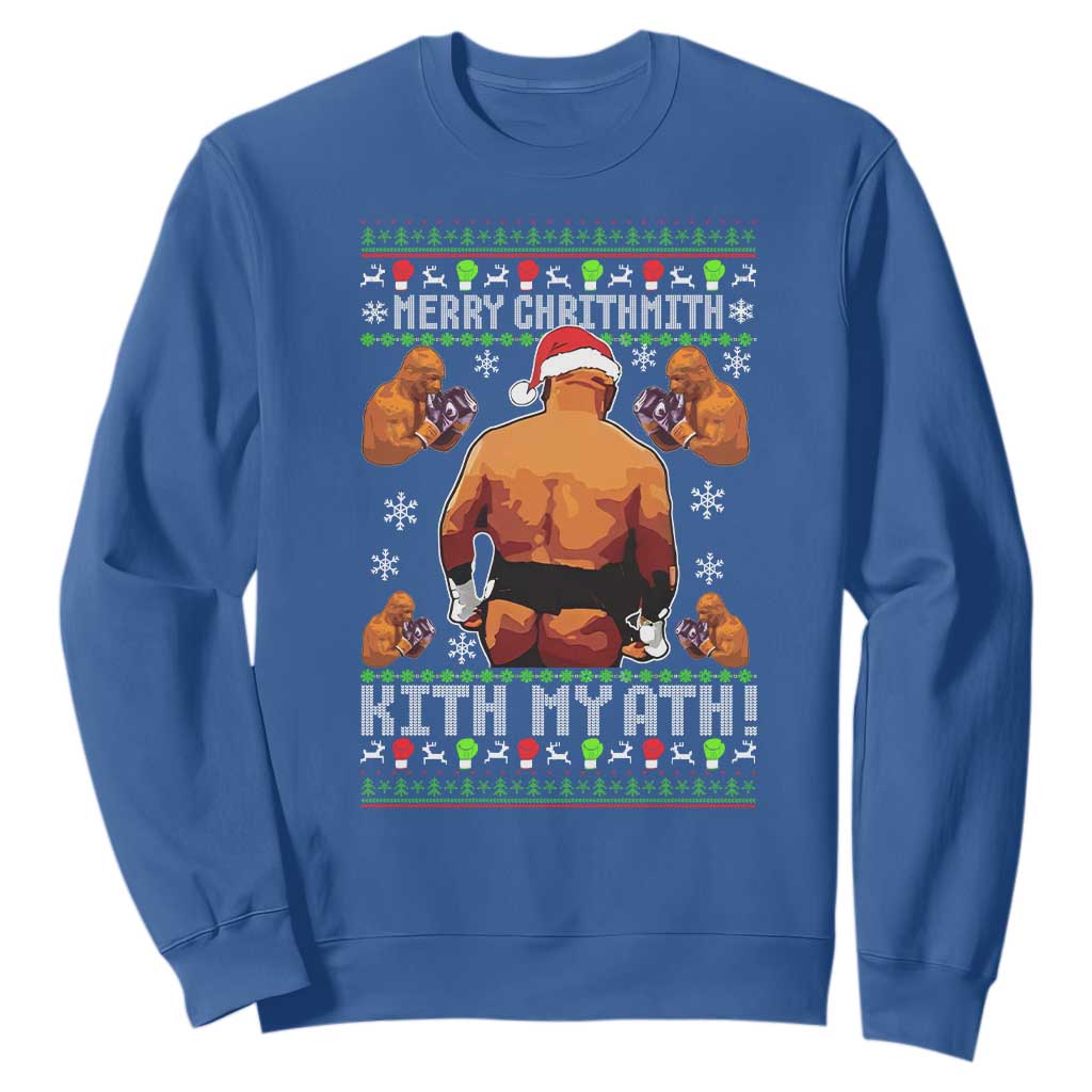 Merry Chrithmith Kith My Ath Funny Ugly Christmas Sweatshirt TS10 Royal Blue Print Your Wear