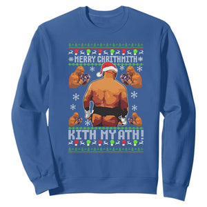 Merry Chrithmith Kith My Ath Funny Ugly Christmas Sweatshirt TS10 Royal Blue Print Your Wear